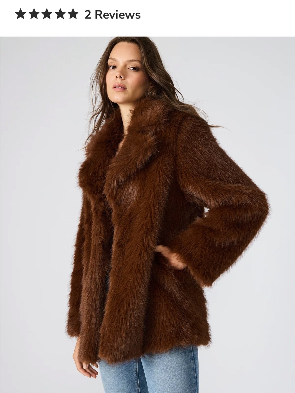 Steve Madden KINDRA FUR COAT BROWN